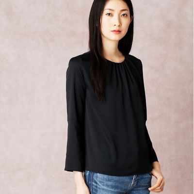 【SALE（三越）】＜COMME CA DU MODE/コムサデモード＞ サテンストレッチブラウス(0081HZ01) ネイビーブラック 【三越・伊勢丹/公式】