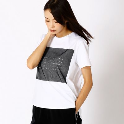 ＜COMME CA DU MODE/コムサデモード＞ メッセージTシャツ(0101EC04) 01ホワイト 【三越・伊勢丹/公式】
