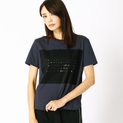 ＜COMME CA DU MODE/コムサデモード＞ メッセージTシャツ(0101EC04) 02ネイビー 【三越・伊勢丹/公式】
