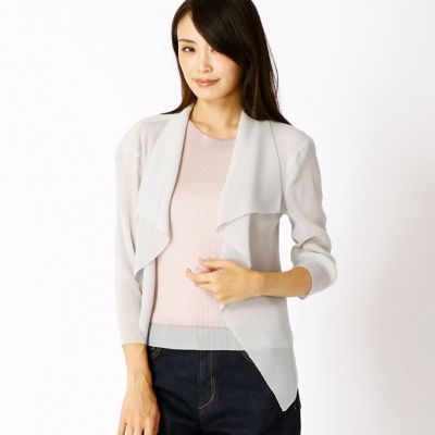 ＜COMME CA DU MODE/コムサデモード＞ エスパディ天竺プリーツカーディガン(0103JC01) 01ライトグレー 【三越・伊勢丹/公式】