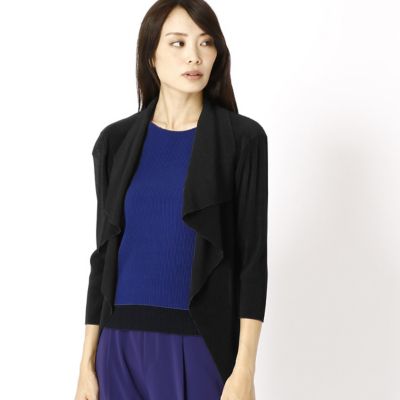 ＜COMME CA DU MODE/コムサデモード＞ エスパディ天竺プリーツカーディガン(0103JC01) 09ブラック 【三越・伊勢丹/公式】