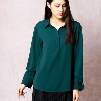 ＜COMME CA DU MODE/コムサデモード＞ ノルディスツイル抜け衿プルオーバーシャツ(0104HC11) グリーン 【三越・伊勢丹/公式】