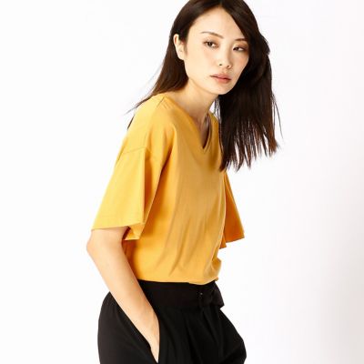 ＜COMME CA DU MODE/コムサデモード＞ アシンメトリーフレアーTシャツ(0106EC07) 01イエロー 【三越・伊勢丹/公式】