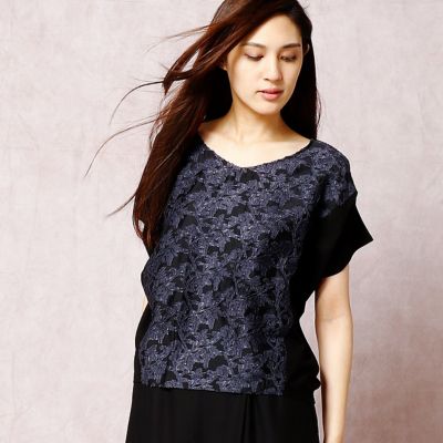 ＜COMME CA DU MODE/コムサデモード＞ ボタニカルリーフデザインプルオーバー(0108HC09) 02 【三越・伊勢丹/公式】