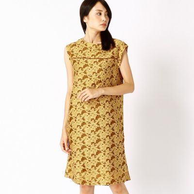 ＜COMME CA DU MODE/コムサデモード＞ ボタニカルリーフIラインドレス(0108OC02) 01イエロー 【三越・伊勢丹/公式】