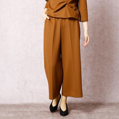 ＜COMME CA DU MODE/コムサデモード＞ ミラノリブセンタープレス入りワイドパンツ(0108PC13) テラコッタ 【三越・伊勢丹/公式】