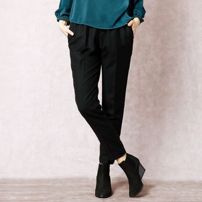 ＜COMME CA DU MODE/コムサデモード＞ ストレッチフラノセンタープレスイージーパンツ(0109PC12) ブラック 【三越・伊勢丹/公式】