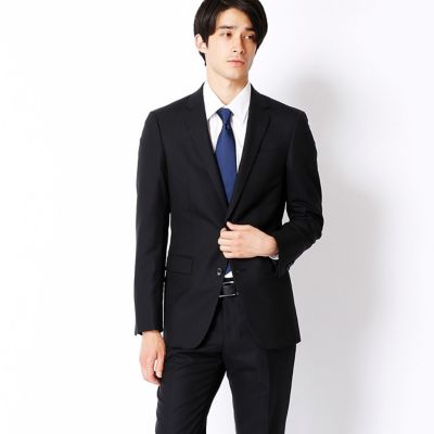 【SALE（三越）】＜COMME CA MEN ＞ ナノアクアピンストライプスーツ(0702SZ18) ブラック 【三越・伊勢丹/公式】