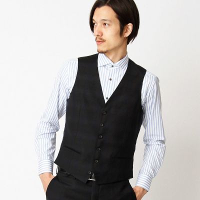 ＜COMME CA MEN ＞ CERRUTIイルプリンチペ3ピーススーツ(0703VZ02) ネイビー 【三越・伊勢丹/公式】
