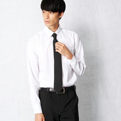 ＜COMME CA MEN ＞ 形状安定ホワイトドビーシャツ(0708HW05) ホワイト 【三越・伊勢丹/公式】