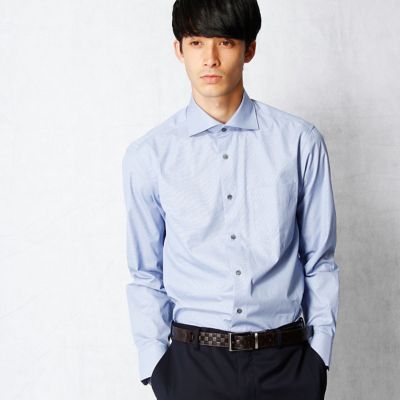 ＜COMME CA MEN ＞ マイクロハンドトゥースシャツ(0708HW08) ブルー 【三越・伊勢丹/公式】