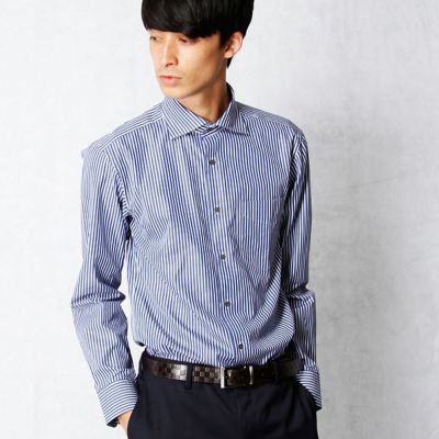 ＜COMME CA MEN ＞ MONTIボールドストライプシャツ(0708HW10) ネイビー 【三越・伊勢丹/公式】
