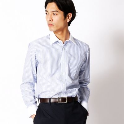 ＜COMME CA MEN ＞ カラーストライプドレスシャツ(0708HZ09) ネイビー 【三越・伊勢丹/公式】