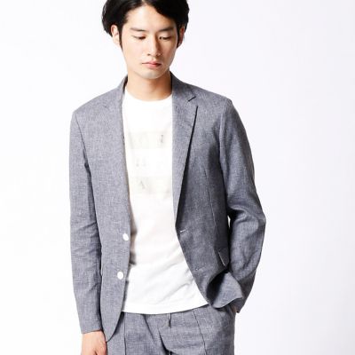 【SALE（三越）】＜COMME CA MEN ＞ ハイパーストレッチリネンジャケット(0715JZ06) ブルー 【三越・伊勢丹/公式】