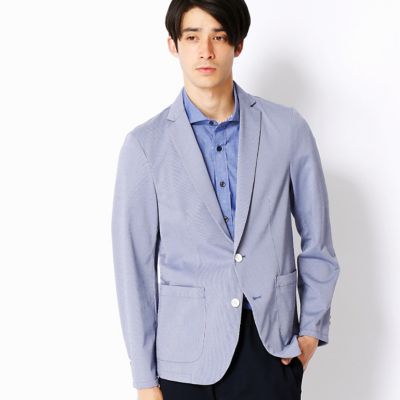 【SALE（三越）】＜COMME CA MEN ＞ ストライプシャツジャケット(0715JZ15) ネイビー 【三越・伊勢丹/公式】