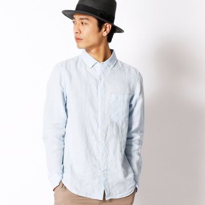 【SALE（三越）】＜COMME CA MEN ＞ カラーリネンシャツ(0719IZ04) サックス 【三越・伊勢丹/公式】