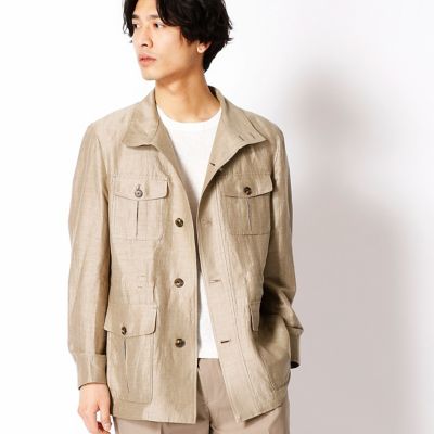 【SALE（三越）】＜COMME CA MEN ＞ カールマイヤーリネンサファリブルゾン(0723BZ01) ベージュ 【三越・伊勢丹/公式】