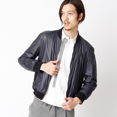 ＜COMME CA MEN ＞ ナイロンxニットのボンバージャケット(0723BZ07) ネイビー 【三越・伊勢丹/公式】