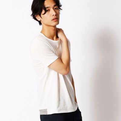 【SALE（三越）】＜COMME CA MEN ＞ ラミーコットンTシャツ(0742TZ24) ホワイト 【三越・伊勢丹/公式】