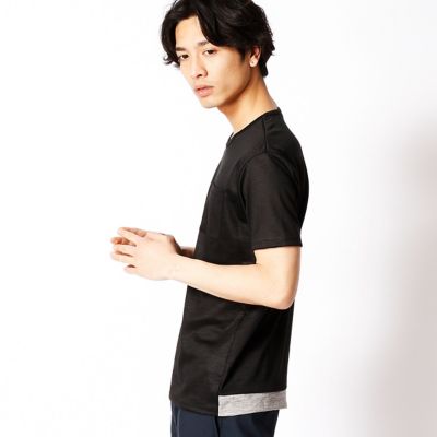 【SALE（三越）】＜COMME CA MEN ＞ ラミーコットンTシャツ(0742TZ24) ブラック 【三越・伊勢丹/公式】