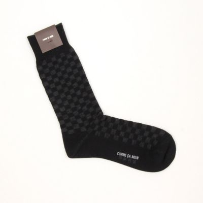 ＜COMME CA MEN ＞ 市松柄ソックス(0754QW03) グレー 【三越・伊勢丹/公式】