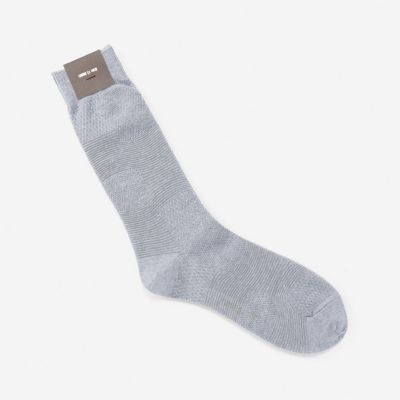 ＜COMME CA MEN ＞ 無地編み切り替えソックス(0754QZ07) サックス 【三越・伊勢丹/公式】