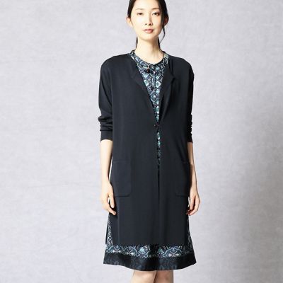 ＜ARTISAN/アルチザン＞ 強撚レーヨンニットカーディガン(0801IC05) ネイビー 【三越・伊勢丹/公式】