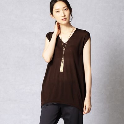 ＜ARTISAN/アルチザン＞ 強撚レーヨンニットコクーンシルエットプルオーバー(0801IC06) ブラウン 【三越・伊勢丹/公式】