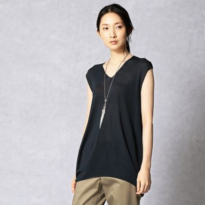 ＜ARTISAN/アルチザン＞ 強撚レーヨンニットコクーンシルエットプルオーバー(0801IC06) ネイビー 【三越・伊勢丹/公式】