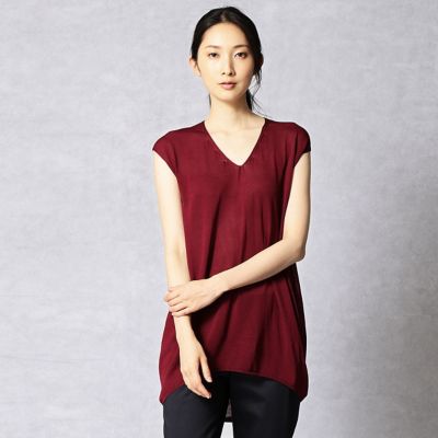 ＜ARTISAN/アルチザン＞ 強撚レーヨンニットコクーンシルエットプルオーバー(0801IC06) レッド 【三越・伊勢丹/公式】