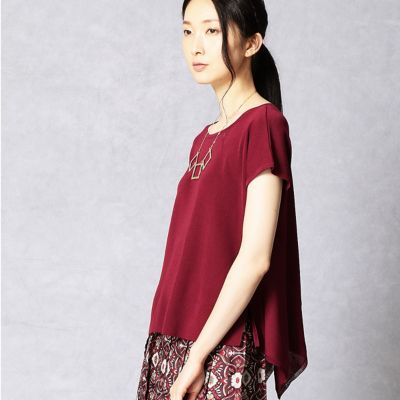 ＜ARTISAN/アルチザン＞ 強撚レーヨンニットプルオーバー(0801IC07) レッド 【三越・伊勢丹/公式】