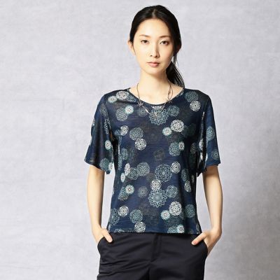 ＜ARTISAN/アルチザン＞ ラミージャージ花火柄プルオーバー(0802EB04) 瑠璃紺 【三越・伊勢丹/公式】