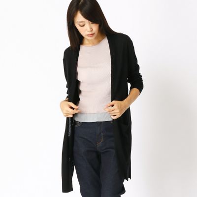 ＜COMME CA DU MODE/コムサデモード＞ シルク混ニットセミロング丈カーディガン(1001IC10) 09ブラック 【三越・伊勢丹/公式】