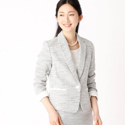 ＜COMME CA ISM (レディース）＞ テーラードジャケット スーツ セットアップ(1207GZ07) 02アイボリー 【三越・伊勢丹/公式】