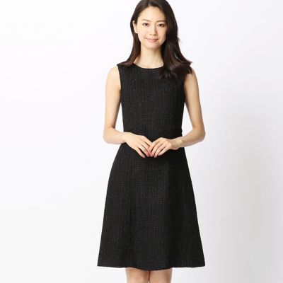 ＜COMME CA ISM (レディース）＞ ツイードワンピース(1207OW07) 05ブラック 【三越・伊勢丹/公式】
