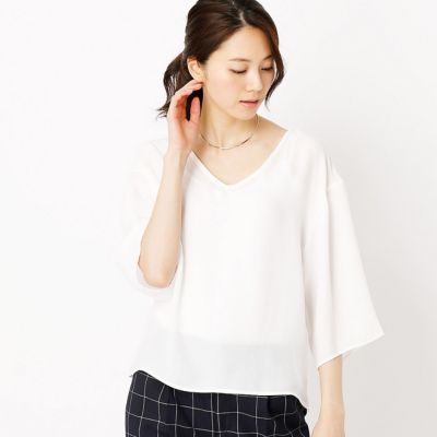 【SALE（三越）】＜COMME CA ISM (レディース）＞ レースアップブラウス(1215HZ25) 01ホワイト 【三越・伊勢丹/公式】