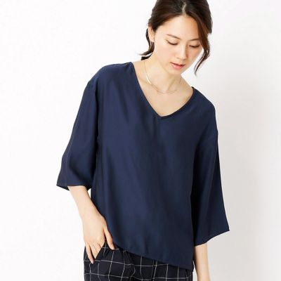 【SALE（三越）】＜COMME CA ISM (レディース）＞ レースアップブラウス(1215HZ25) 09ネイビー 【三越・伊勢丹/公式】