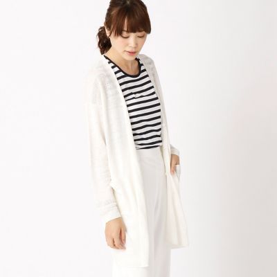 【SALE（三越）】＜COMME CA ISM (レディース）＞ リネン・ロングカーディガン(1257KZ04) 01ホワイト 【三越・伊勢丹/公式】