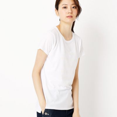 ＜COMME CA ISM (レディース）＞ プリントロゴTシャツ(1264CZ09) 01ホワイト 【三越・伊勢丹/公式】