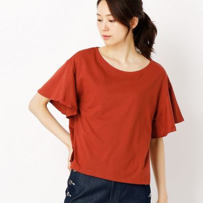 【SALE（三越）】＜COMME CA ISM (レディース）＞ フレアスリーブTシャツ(1268CC13) 33レンガ 【三越・伊勢丹/公式】