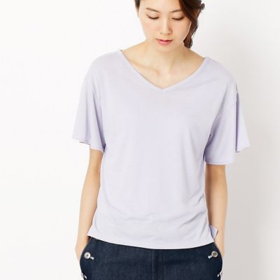 【SALE（三越）】＜COMME CA ISM (レディース）＞ ペールトーンプリントTシャツ(1268CZ21) 25ラベンダー 【三越・伊勢丹/公式】