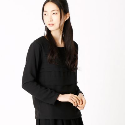 ＜COMME CA ISM (レディース）＞ ティアードカットソーブラウス(1269CW06) 05ブラック 【三越・伊勢丹/公式】