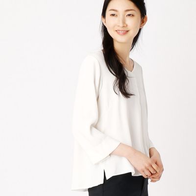 ＜COMME CA ISM (レディース）＞ 前後Vネックブラウス(1269CZ02) 01ホワイト 【三越・伊勢丹/公式】
