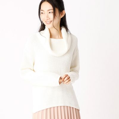 ＜COMME CA ISM (レディース）＞ オフタートルニット(1277KX25) 01ホワイト 【三越・伊勢丹/公式】