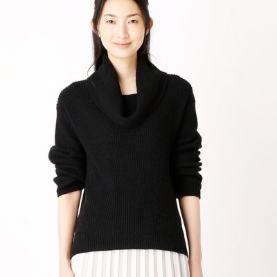 ＜COMME CA ISM (レディース）＞ オフタートルニット(1277KX25) 05ブラック 【三越・伊勢丹/公式】