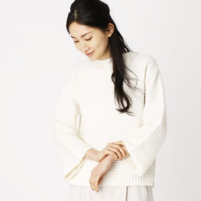 ＜COMME CA ISM (レディース）＞ ボトルネックチュニック(1277KX26) 01ホワイト 【三越・伊勢丹/公式】