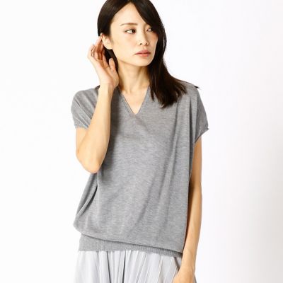 ＜COMME CA DU MODE/コムサデモード＞ 天竺ホールガーメントニット(1502IC05) 01TOPグレー 【三越・伊勢丹/公式】