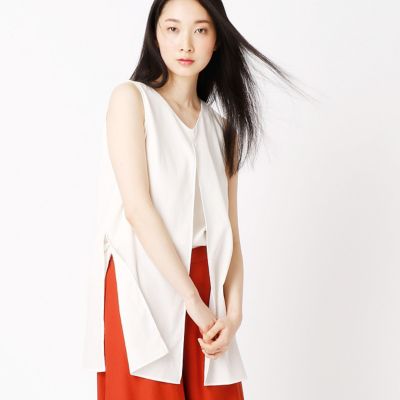【SALE（三越）】＜COMME CA DU MODE/コムサデモード＞ ダブルフェイスボイルノースリーブシャツ(1503HZ08) 01ホワイト 【三越・伊勢丹/公式】