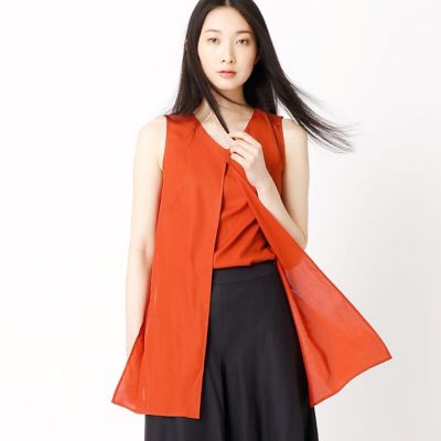 【SALE（三越）】＜COMME CA DU MODE/コムサデモード＞ ダブルフェイスボイルノースリーブシャツ(1503HZ08) 02オレンジ 【三越・伊勢丹/公式】