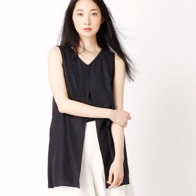 【SALE（三越）】＜COMME CA DU MODE/コムサデモード＞ ダブルフェイスボイルノースリーブシャツ(1503HZ08) 03ブラック系 【三越・伊勢丹/公式】